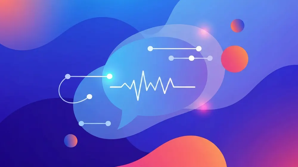 Illustration of repeated sound beats connecting playful words like a rhythmic pattern