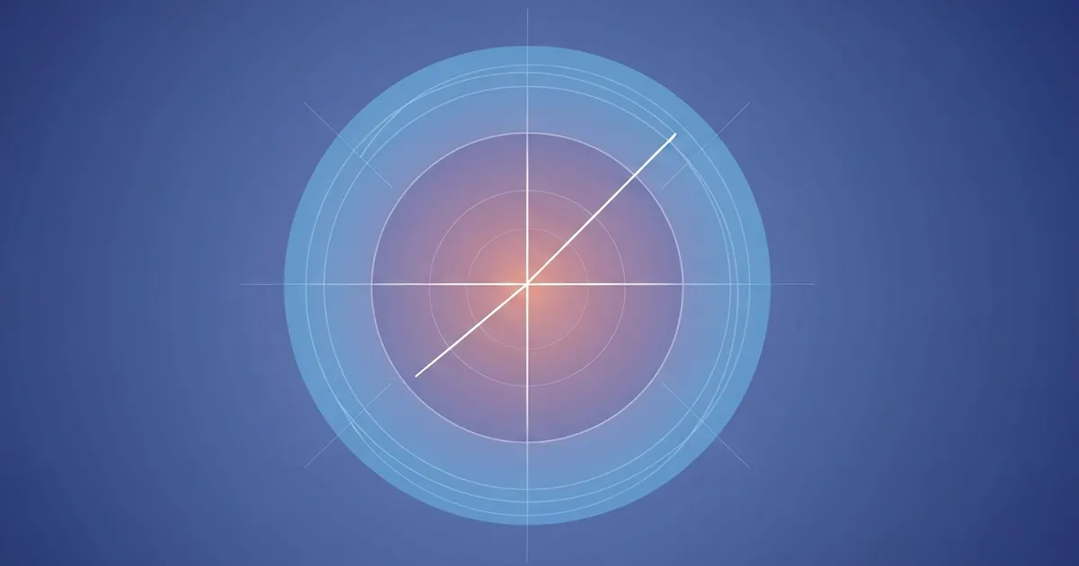 Colorful illustration of a circle with its radius marked and the space inside filled to show area