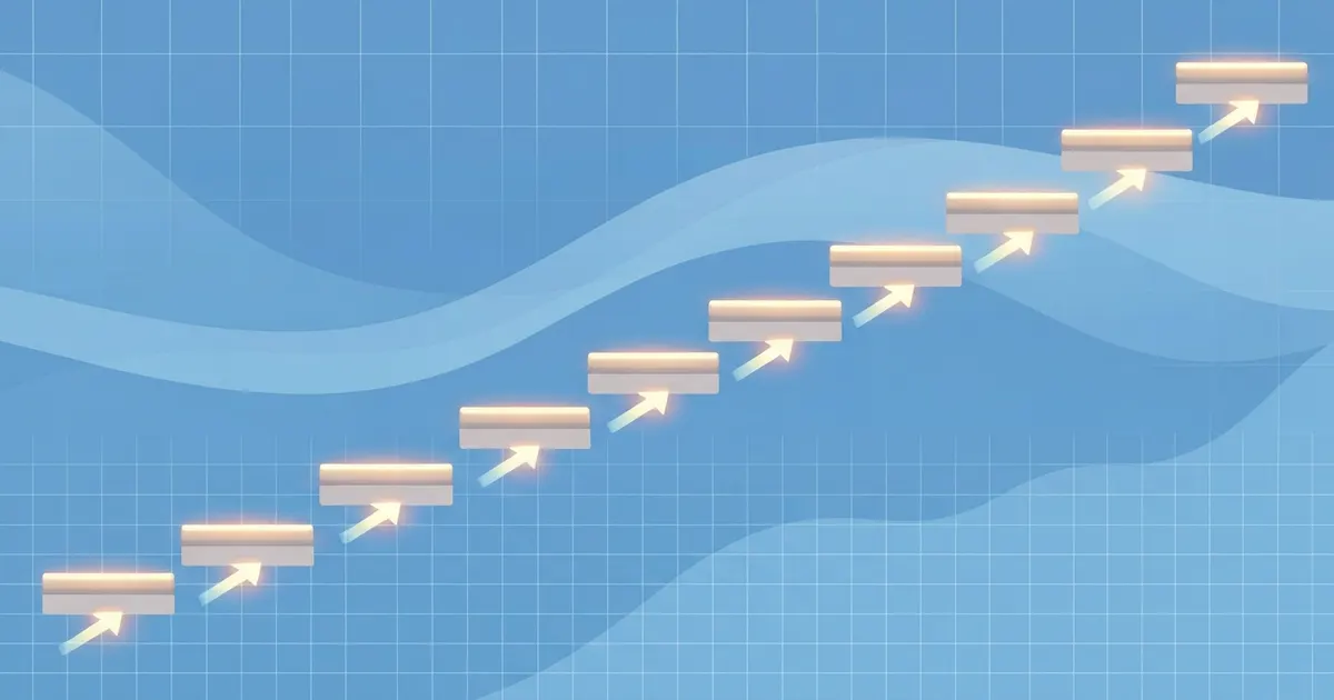 Colorful illustration of evenly spaced number tiles forming an arithmetic sequence
