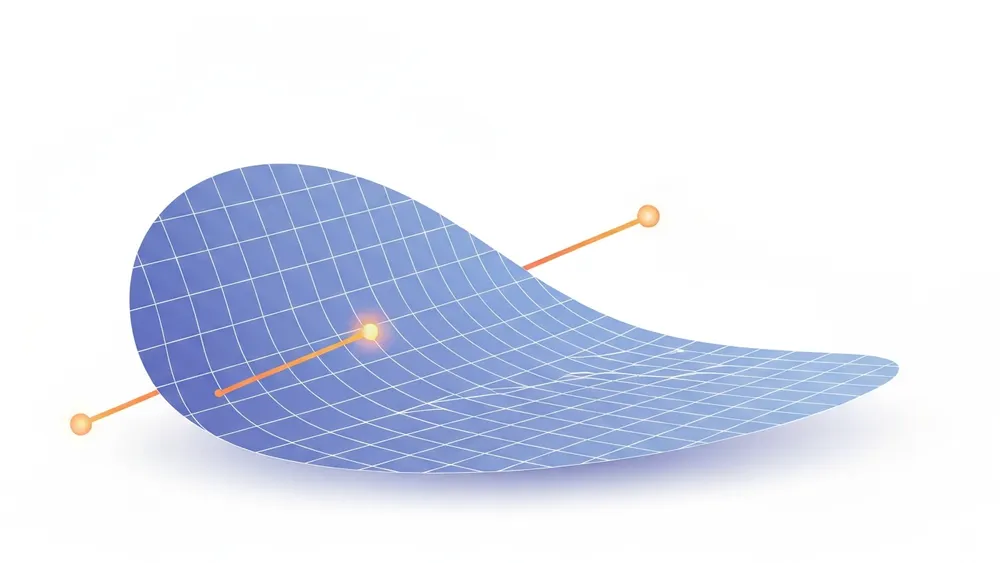 A curve with two marked points joined by a straight secant line showing average change