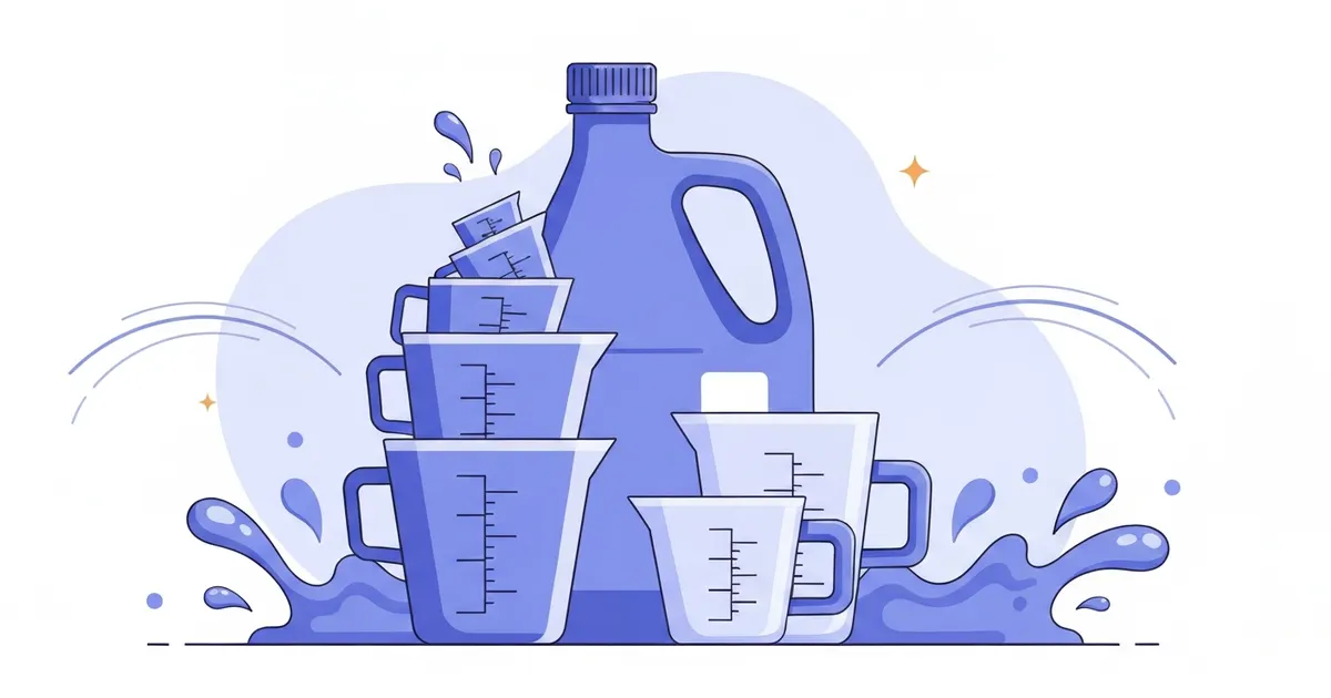 Illustration showing cups, pints, quarts and a gallon container nested together