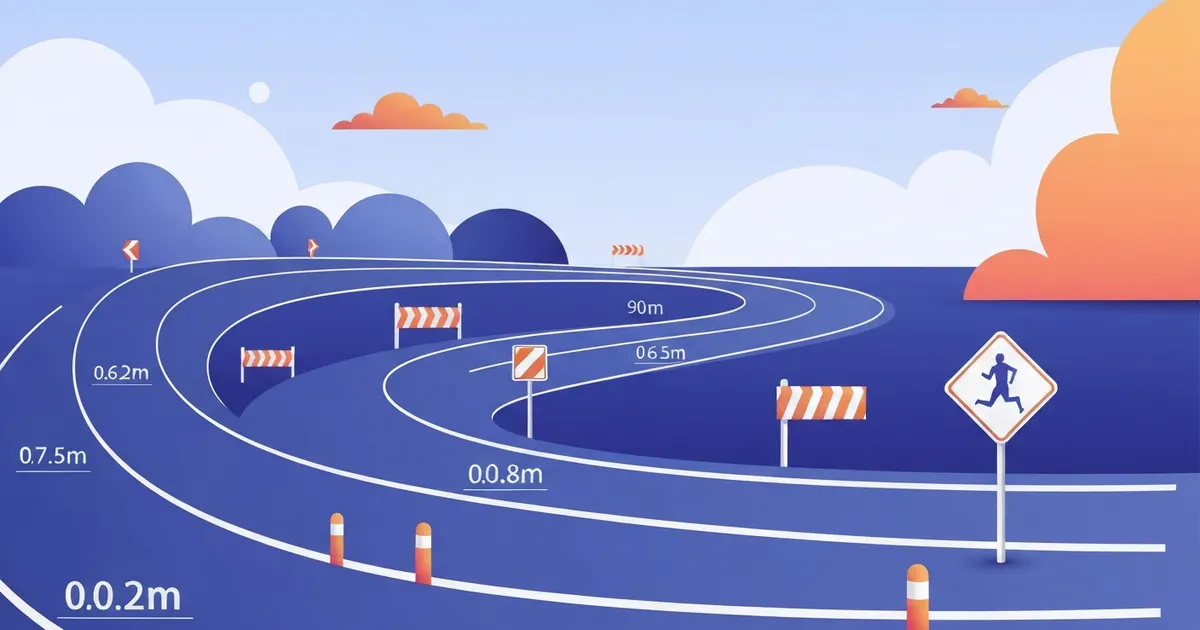 Illustration comparing a one mile distance to its length in meters