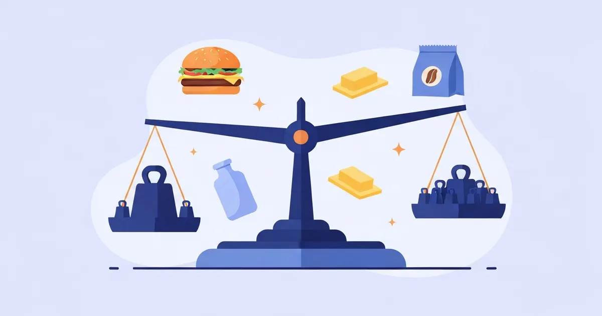Illustration showing that one pound equals sixteen ounces on a balance scale
