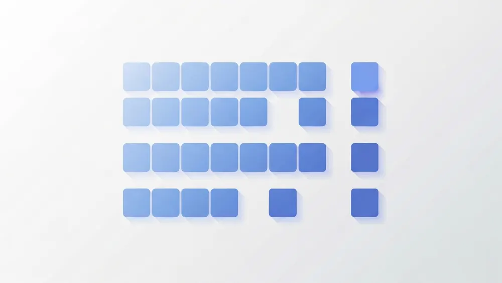 A single month visualized as four full weekly rows plus a few extra highlighted days