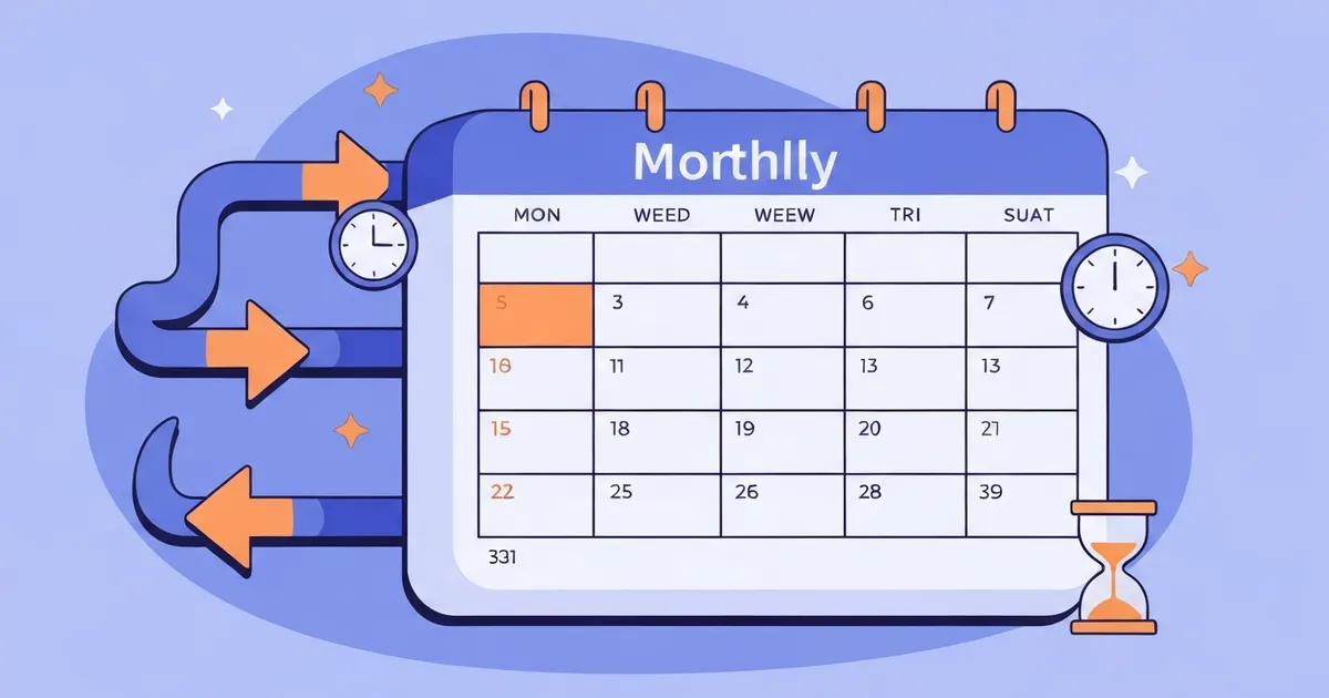 Illustrated monthly calendar grid showing the weeks that make up a single month