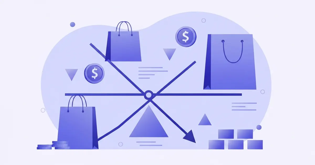 Illustration of a demand curve with the shaded triangle above market price representing consumer surplus