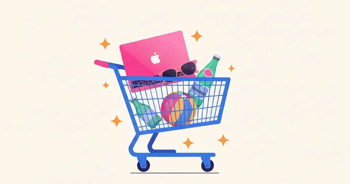 Illustration of a price tag, dollar coins, and an upward arrow representing product markup