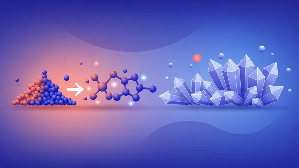 Conceptual illustration of reactant masses converting through moles into a maximum amount of product