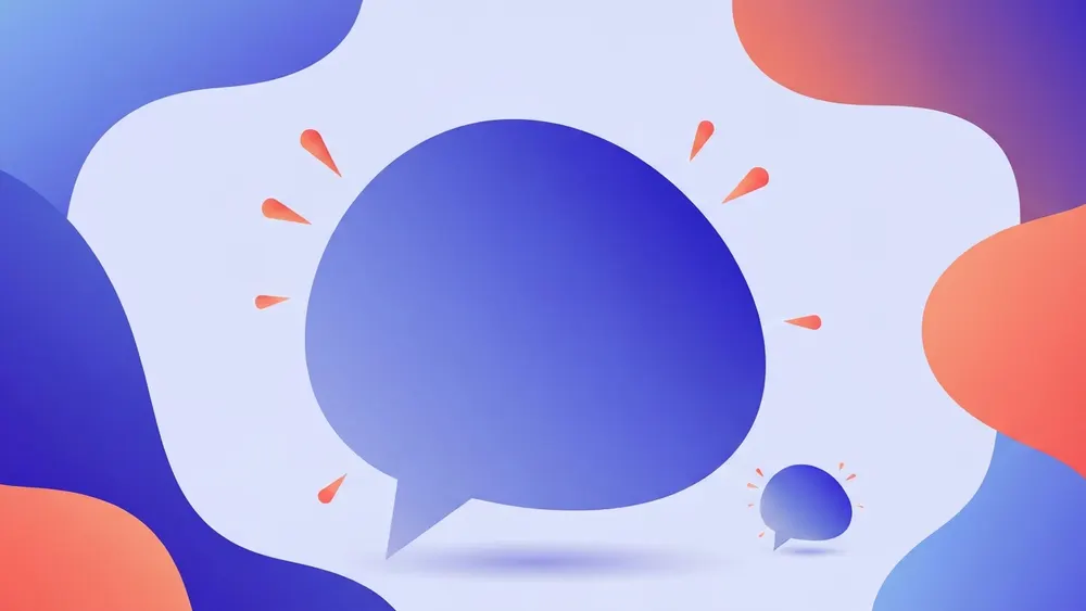 A speech bubble containing an enormous exaggerated object shrinking down to a small literal one, showing how hyperbole overstates reality