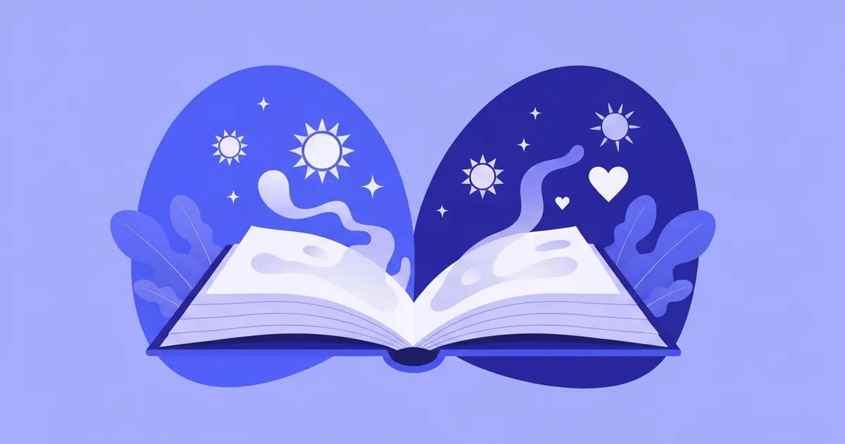 Illustration comparing a simile and a metaphor with side by side visual examples